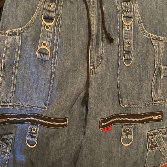 Tripp NYC Denim X Strap Pants [Light Blue] - Picture 4 of 8